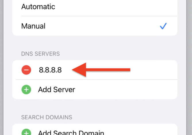 iPhone DNS ayarları
